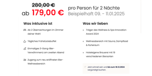 Bad Blau Angebot mit Übernachtung