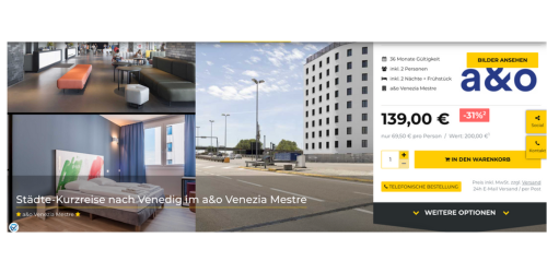 Venedig Kurztrip Angebot mit Hotel