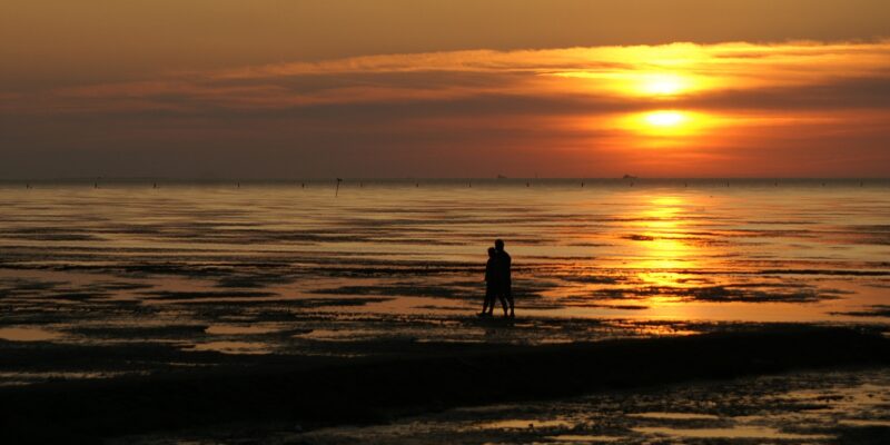 Sonnenuntergang am Cuxhaven wattenmeer