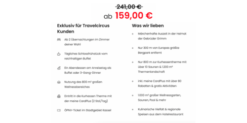 Schlosshotel Bad Wilhelmshöhe Angebot