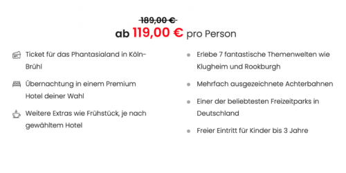 Phantasialand Köln Angebot mit Hotel