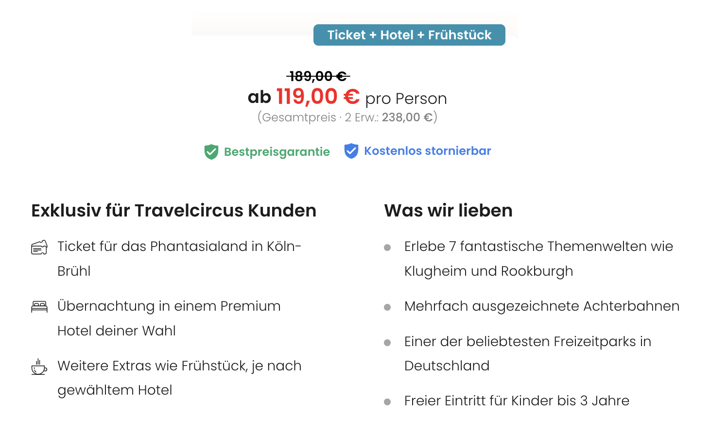 Phantasialand Übernachtung mit Eintritt