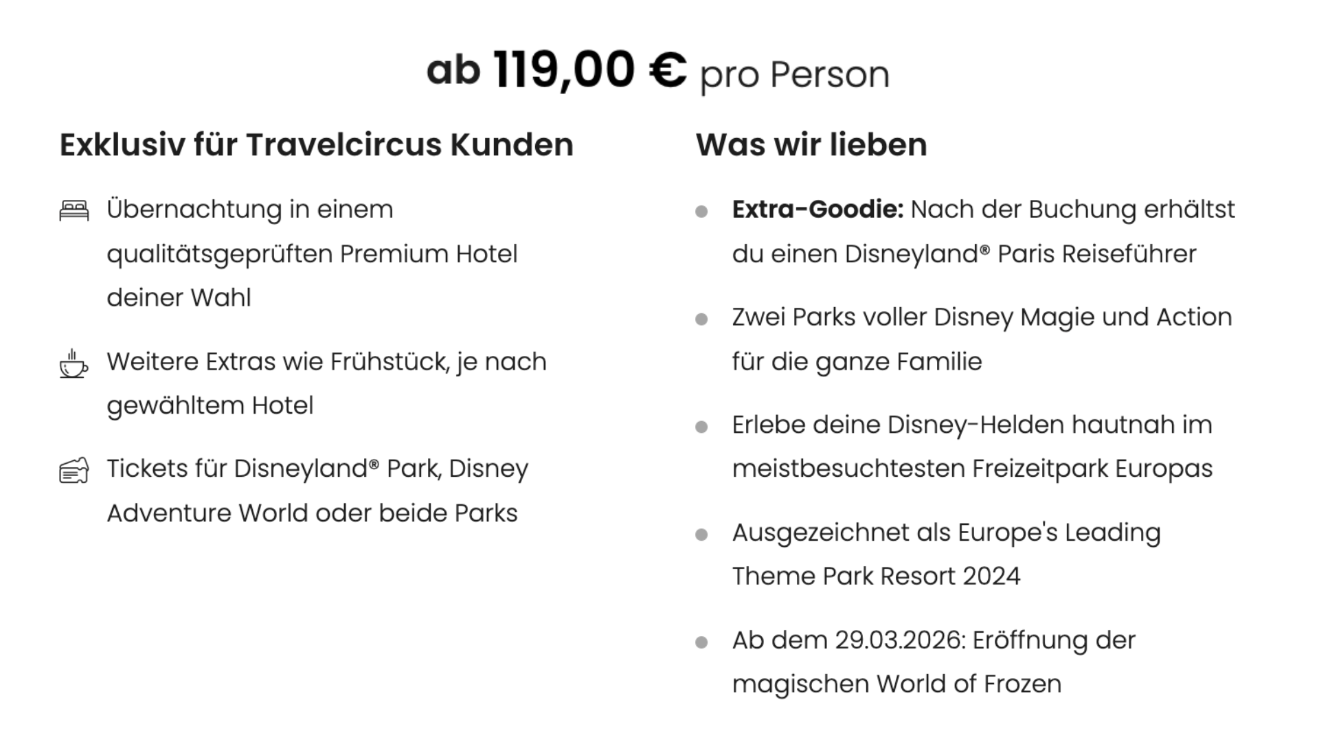 Disneyland Paris Angebot mit Hotel