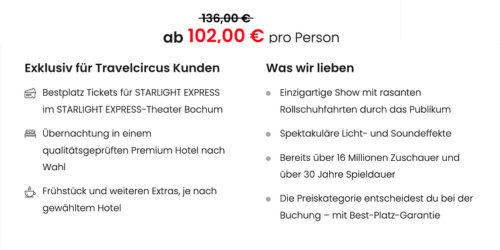 STARLIGHT EXPRESS Angebot mit Hotel STARLIGHT EXPRESS Angebot mit Hotel