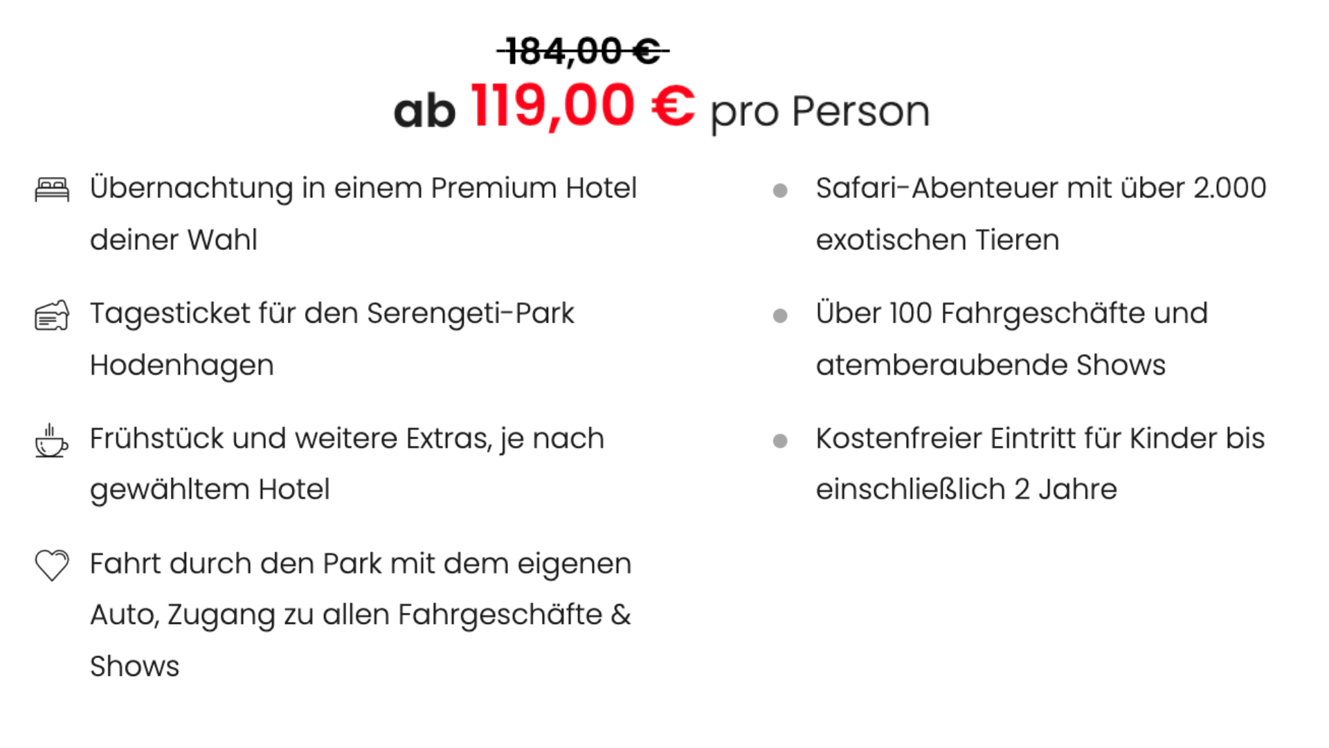 Serengeti-Park Angebot mit Hotel