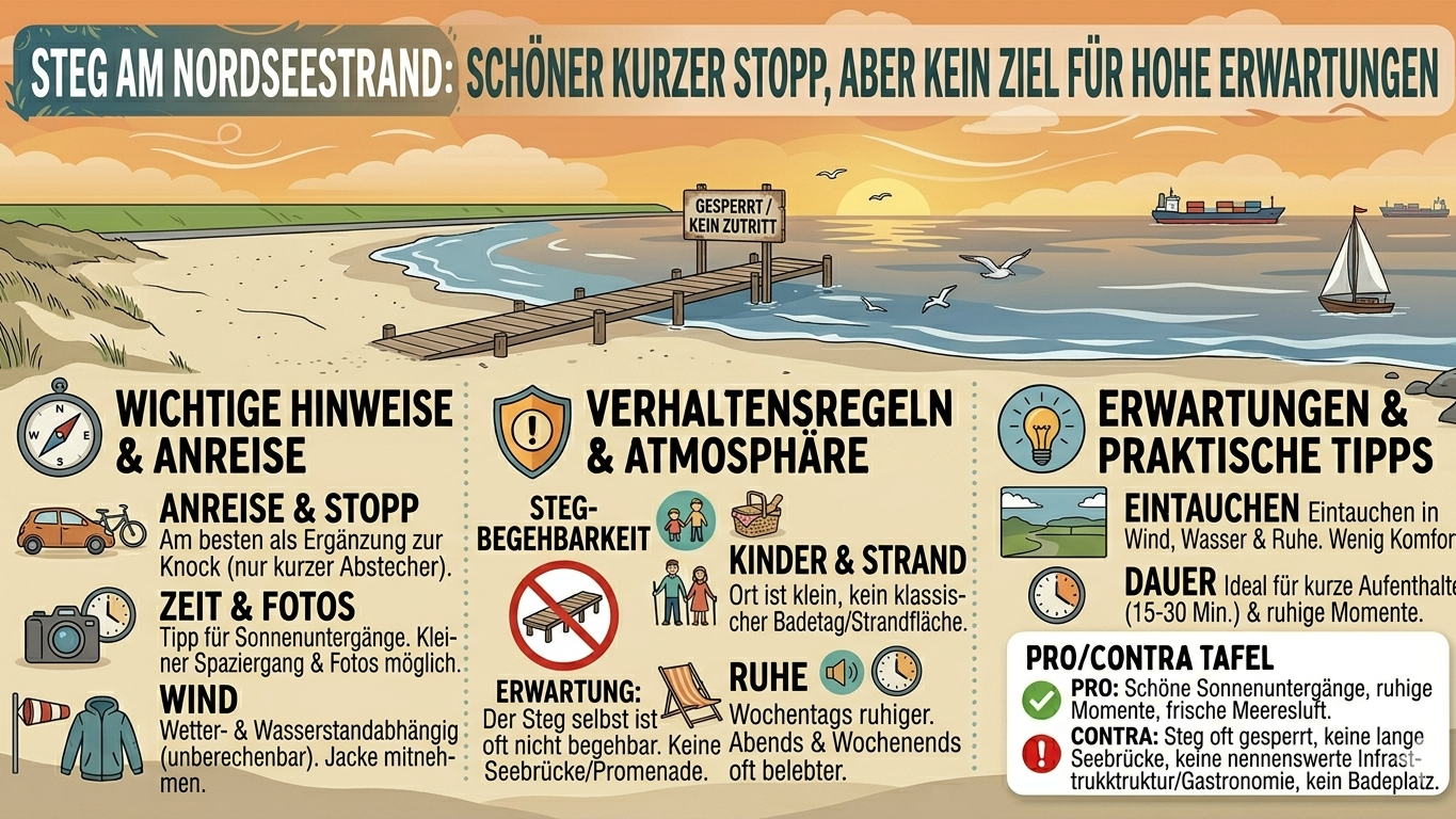 Steg am Nordseestrand Überblick