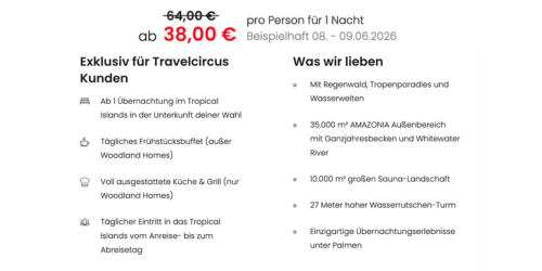 Tropical Islands Angebot mit Hotel Tropical Islands Angebot mit Hotel