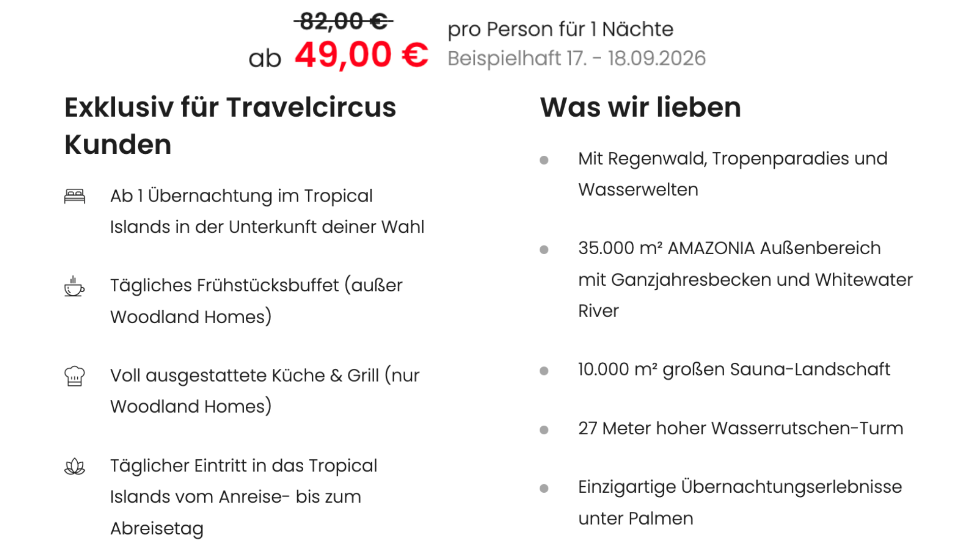 Tropical Islands Übernachtung mit Eintritt