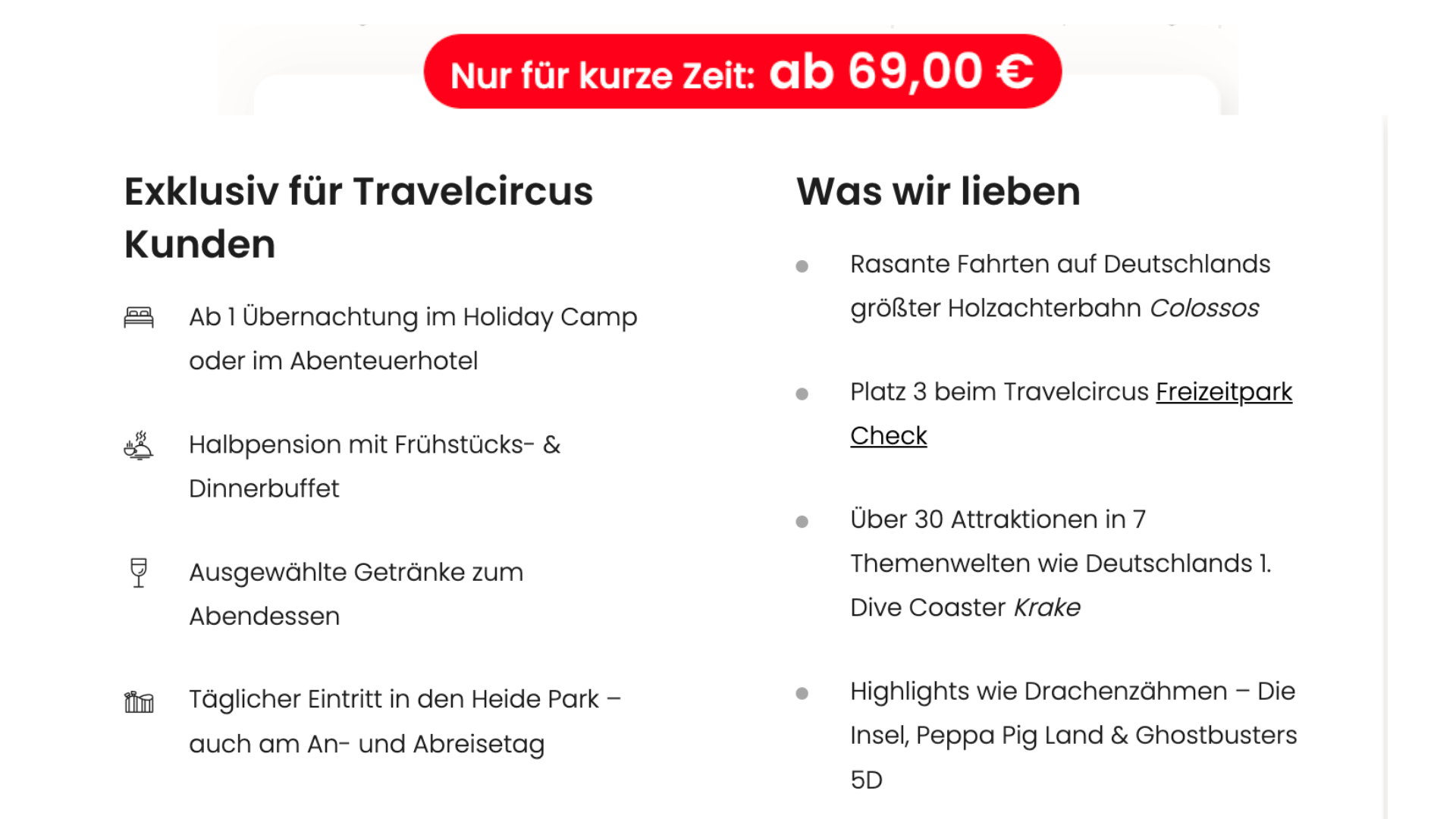 Heide Park Angebot mit Übernachtung
