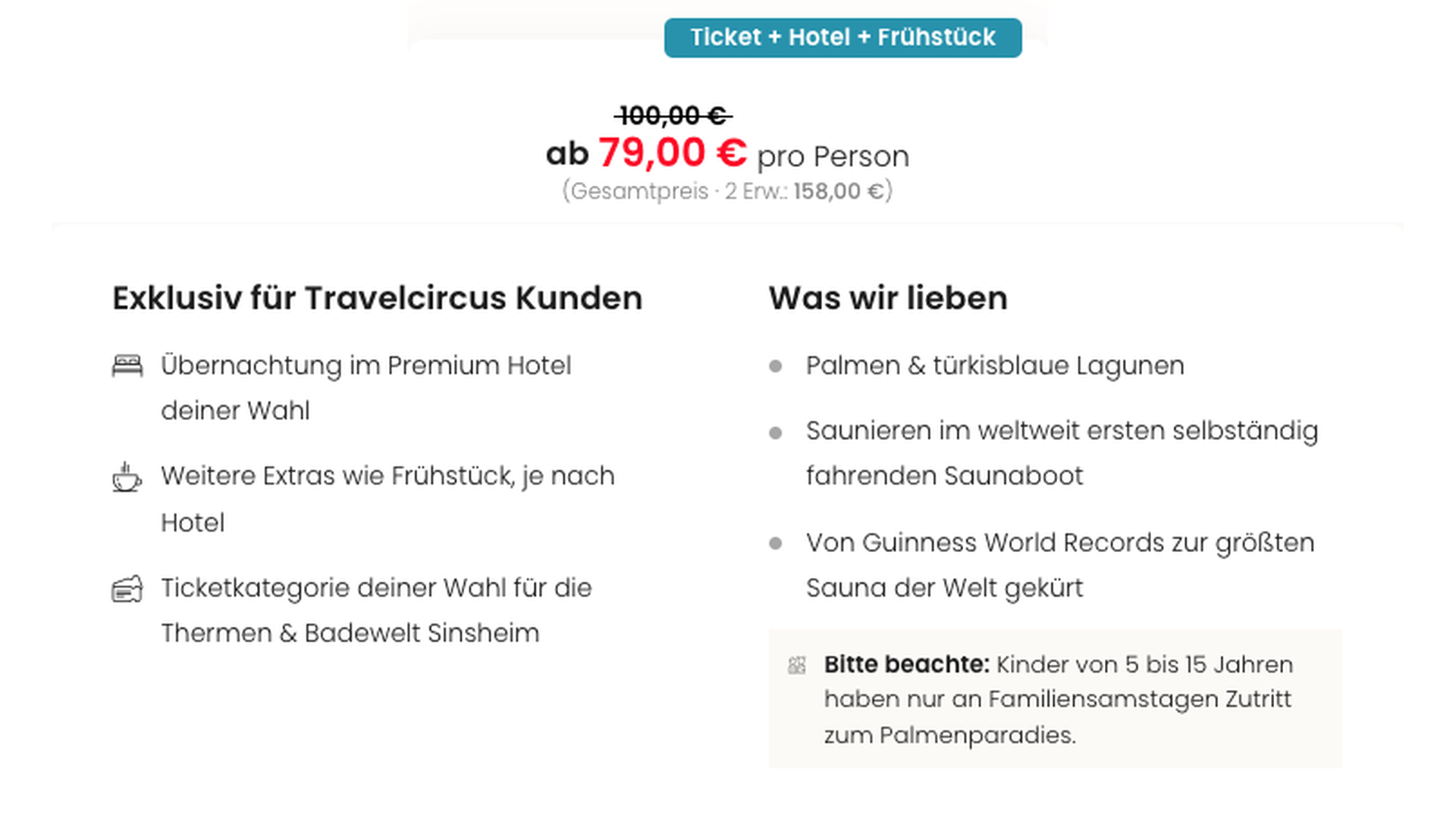 Thermen & Badewelt Sinsheim – Ticket + Hotel + Frühstück ab 79 € pro Person Travelcircus Angebot für die Thermen & Badewelt Sinsheim: Ticket + Hotel + Frühstück ab 79 € pro Person, inklusive Premium-Hotel und Ticketkategorie nach Wahl.