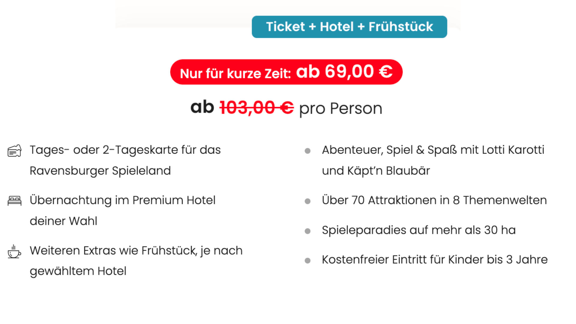 Ravensburger Spieleland mit Übernachtung im Angebot Ravensburger Spieleland mit Übernachtung im Angebot